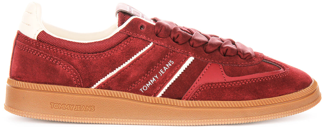 Tommy Jeans Greenwich Suede In Maroon For Women