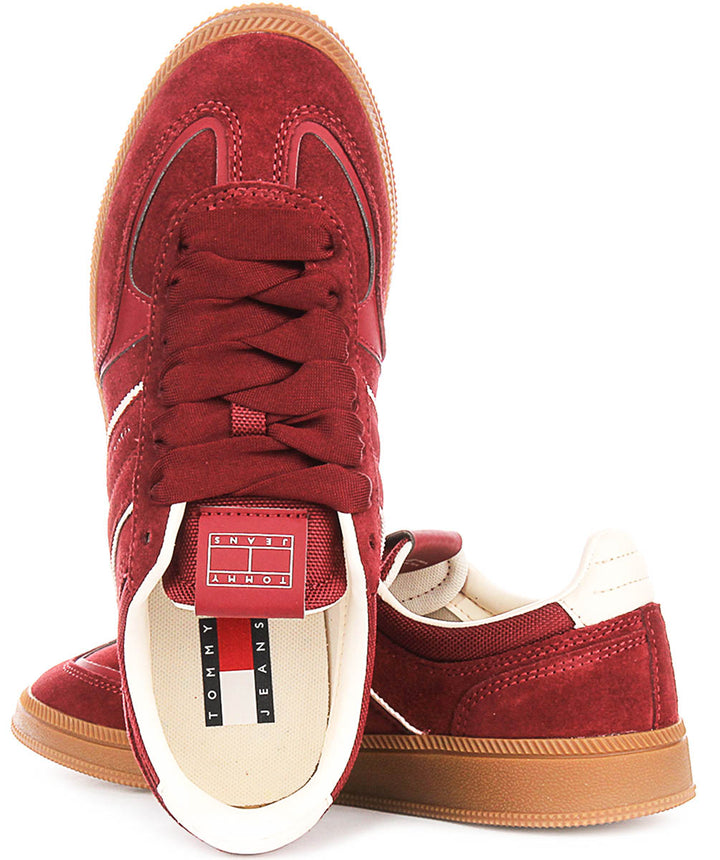 Tommy Jeans Greenwich Suede In Maroon For Women
