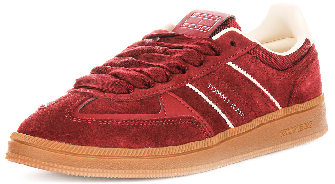 Tommy Jeans Greenwich Suede In Maroon For Women