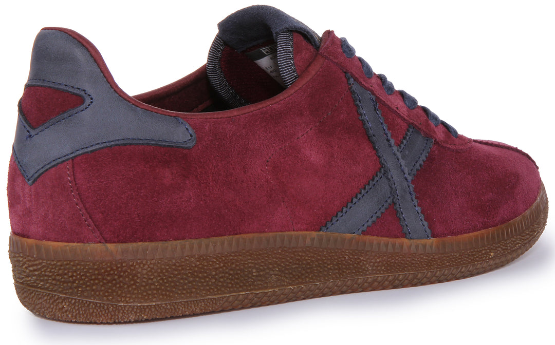 Munich Barru 125 Baskets rétro à lacets pour hommes en maroon cae