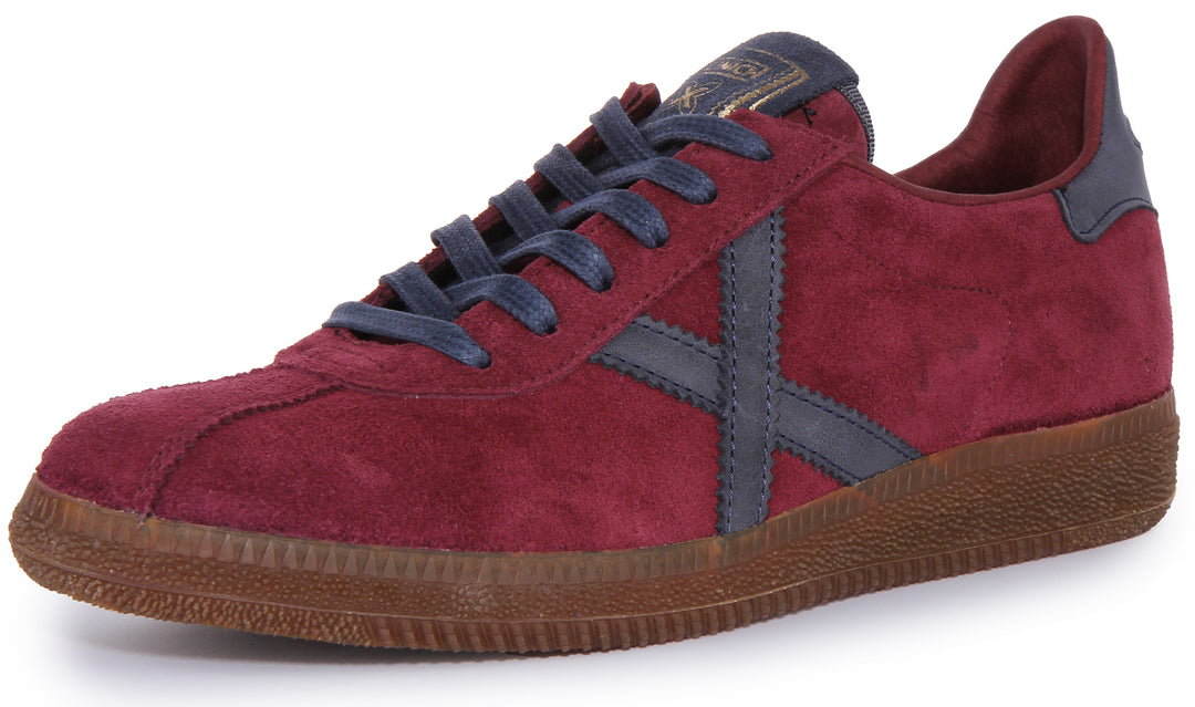 Munich Barru 125 Baskets rétro à lacets pour hommes en maroon cae