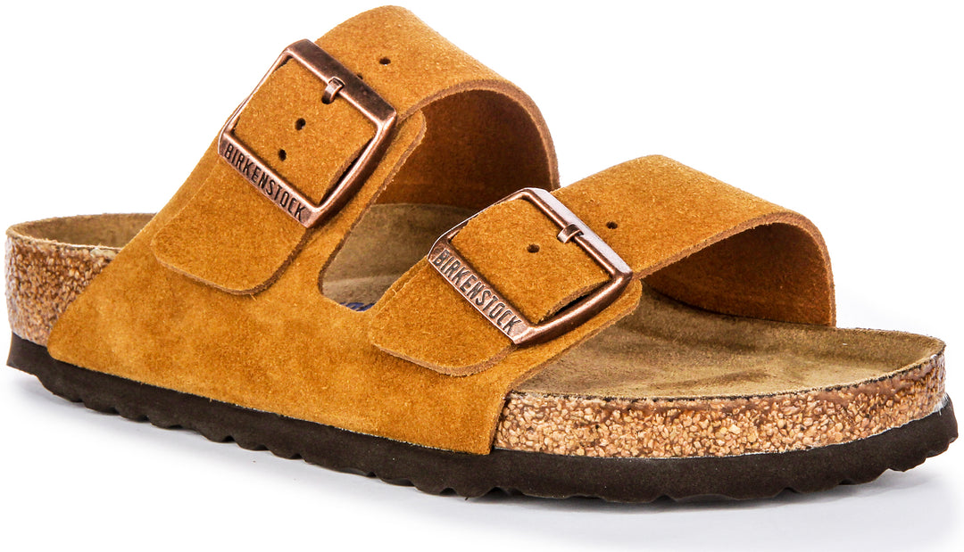 Birkenstock Arizona Soft Footbed In Mink For Women Suede Sandals