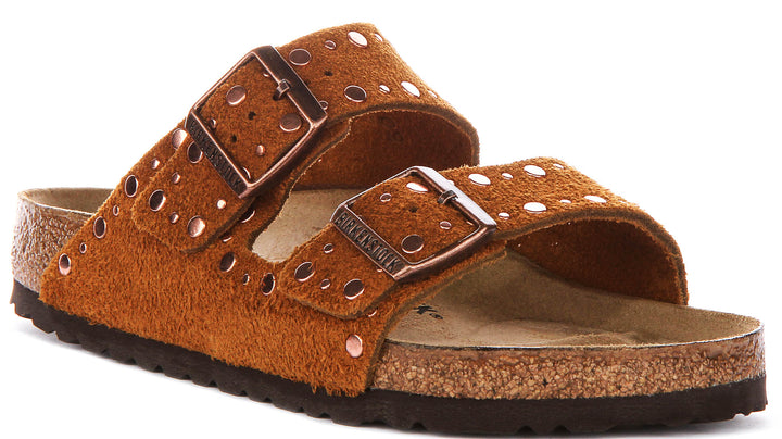 Birkenstock Arizona Rivet In Mink For Women | Regular Fit