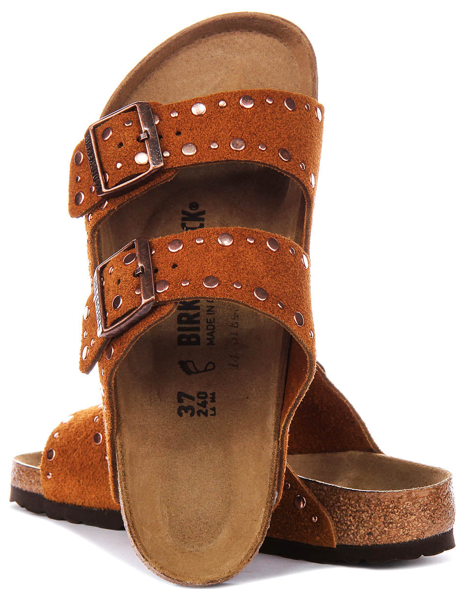 Birkenstock Arizona Rivet In Mink For Women | Regular Fit
