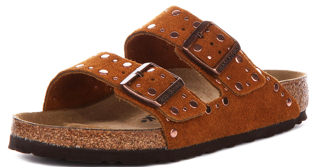 Birkenstock Arizona Rivet In Mink For Women | Regular Fit