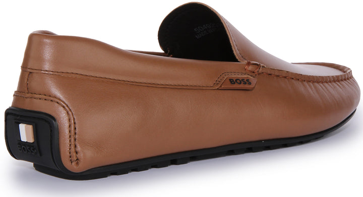 Boss Noel Mocc IT Mocasines de piel para hombre en moca