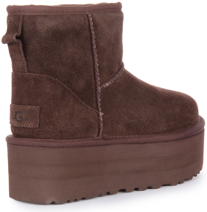 Ugg Classic Mini Bottes en daim à plateforme pour femmes en mocha