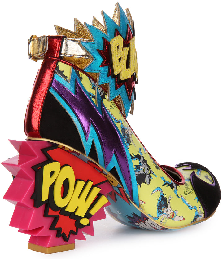 Irregular Choice Kaboom Scarpe con cinturino alla caviglia con tacco alto da donna in multicolore