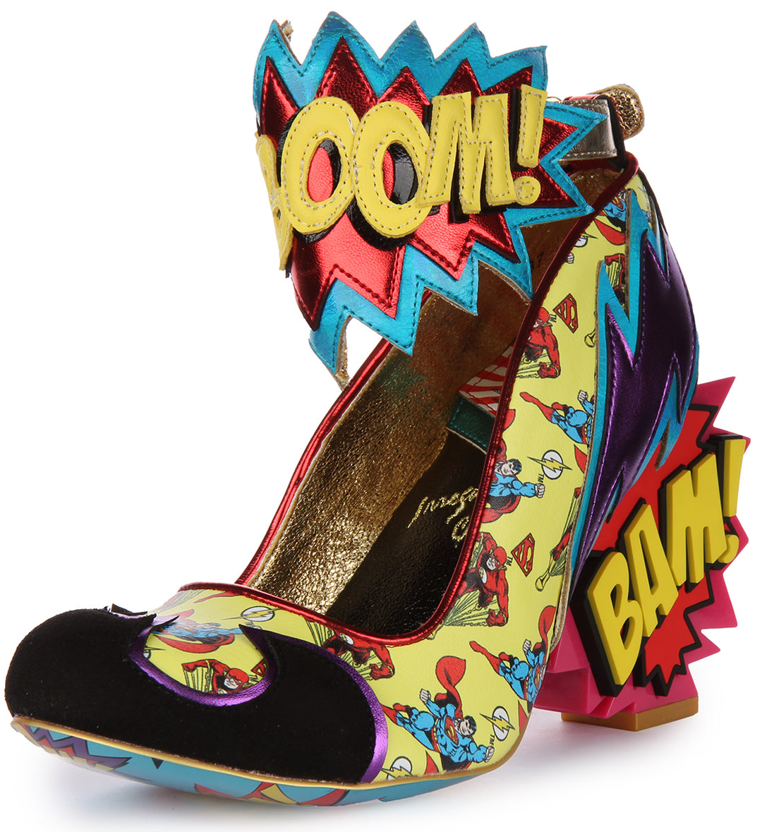 Irregular Choice Kaboom Scarpe con cinturino alla caviglia con tacco alto da donna in multicolore