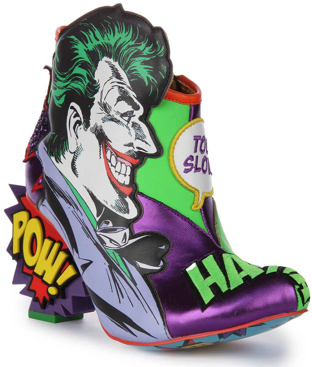 Irregular Choice Deadly Duo Stivale con tacco alto Batman and The Joker da donna in multicolore