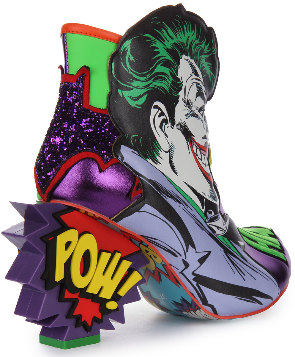 Irregular Choice Deadly Duo Stivale con tacco alto Batman and The Joker da donna in multicolore