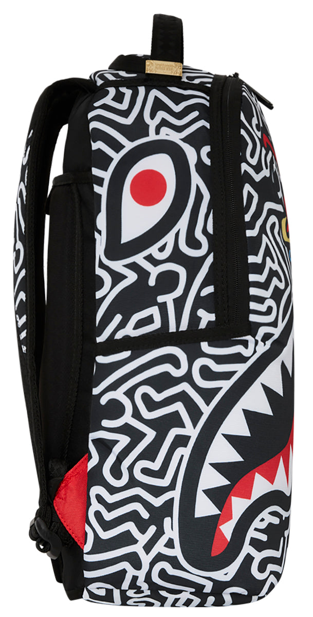 SpraygroundKeith Haring Skater Guy Backpack In White Black