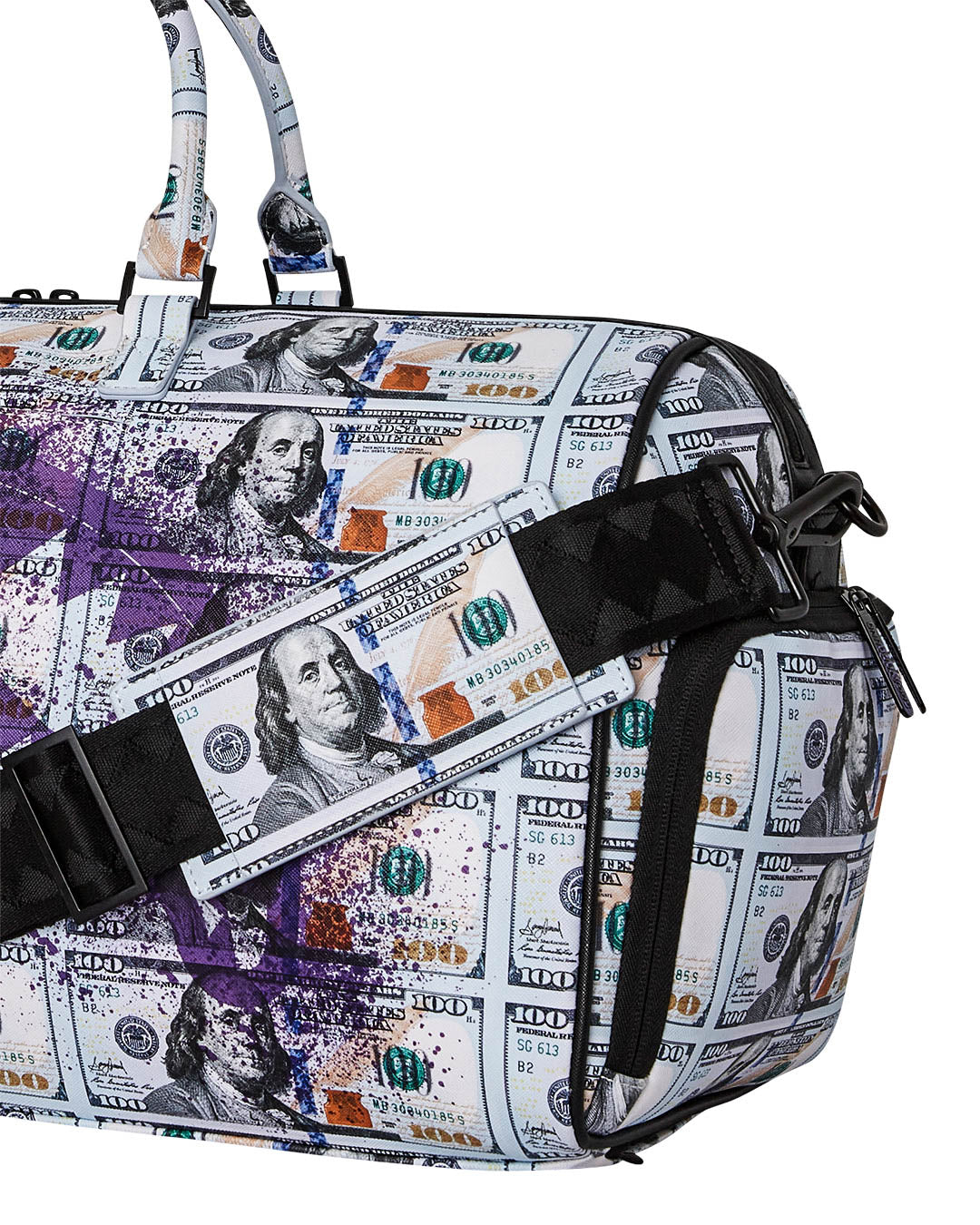 Sprayground Billions in the Bank Money Splat Duffle Bag – 4feetshoes