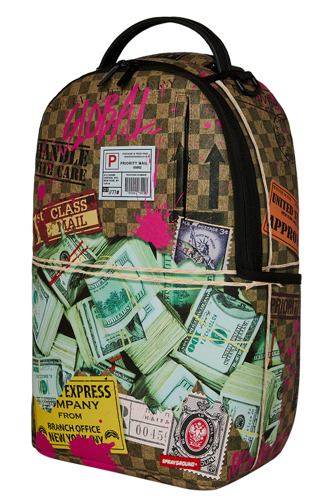 Sprayground Overnight Cash Stash Backpack In Multi Colour