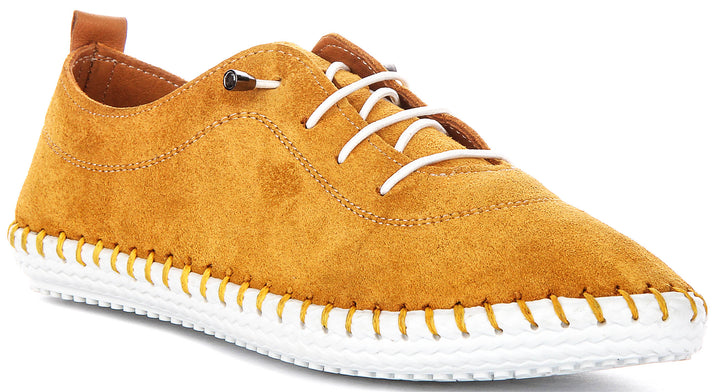 Justinreess England Lexi 2 Suede In Mustard For Women