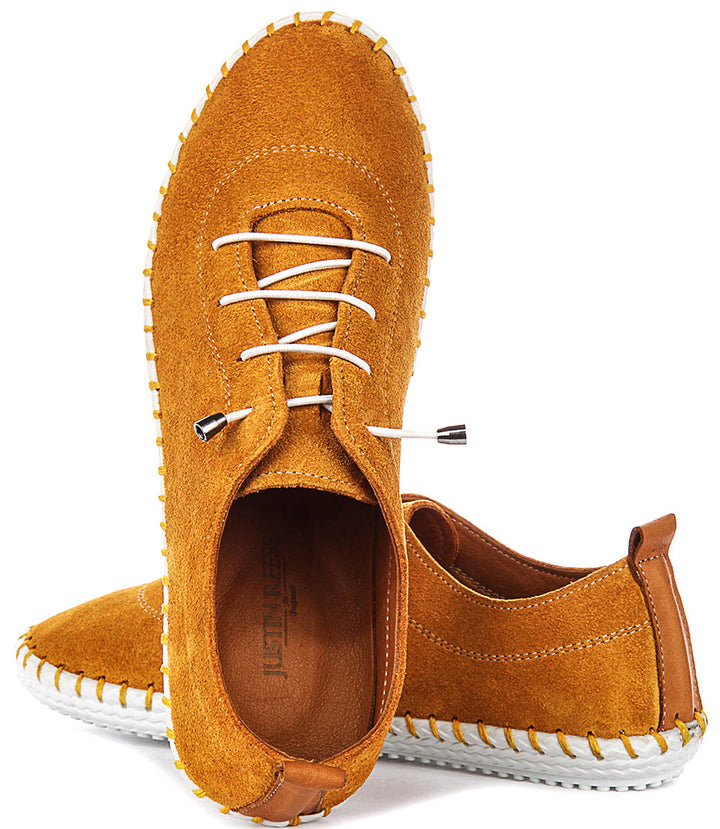 Justinreess England Lexi 2 Suede In Mustard For Women