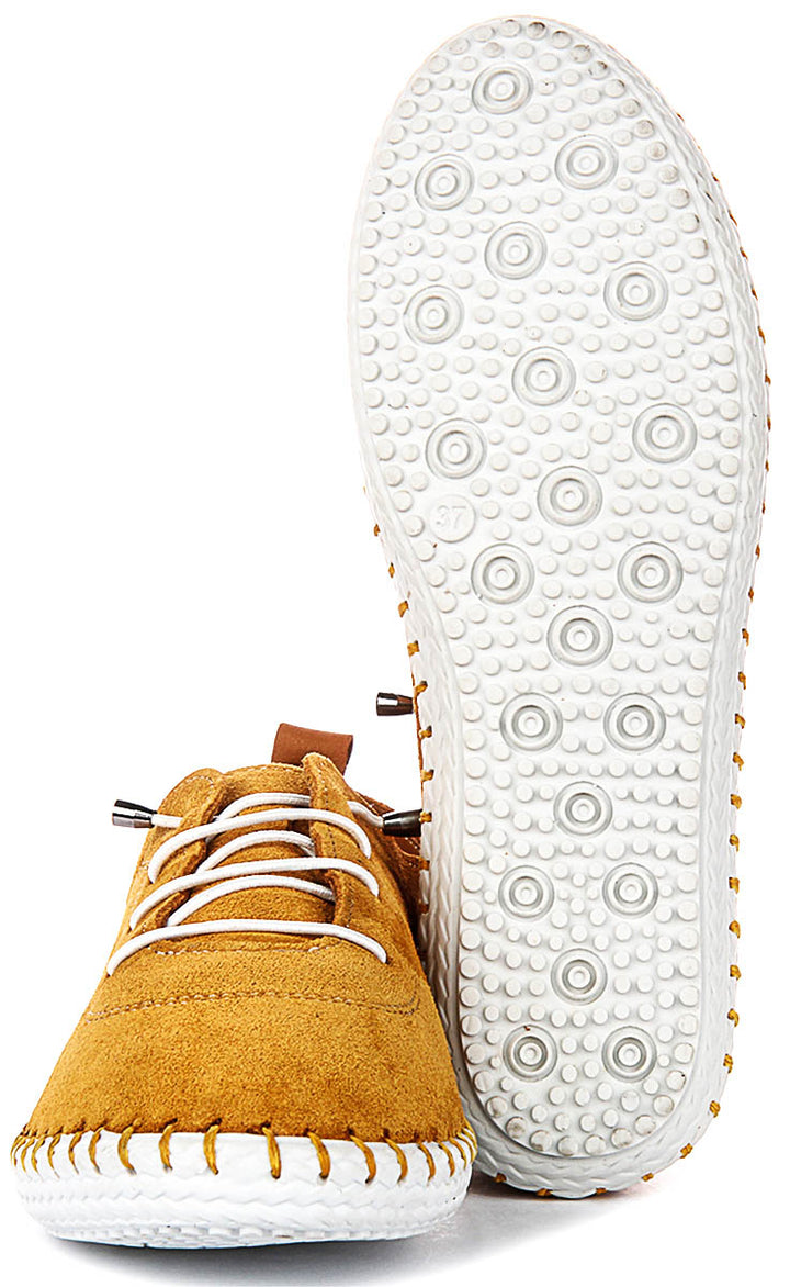 Justinreess England Lexi 2 Suede In Mustard For Women