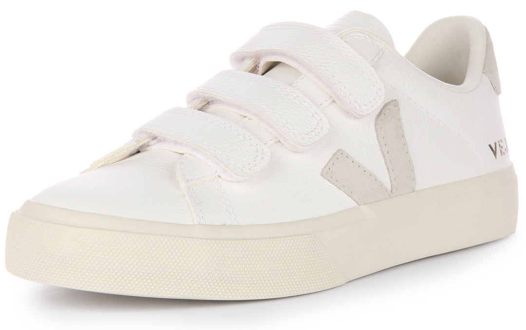 Veja Recife Baskets en cuir chromefree à trois courroies pour femmes en naturel