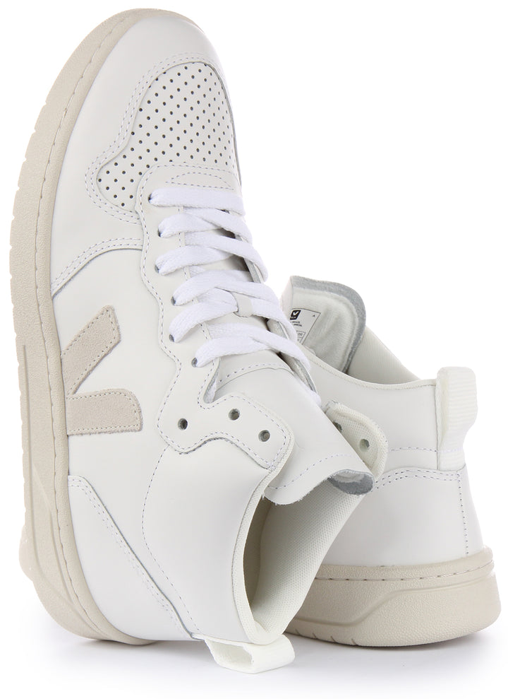 Veja V 15 Baskets à lacets en cuir pour hommes en naturel