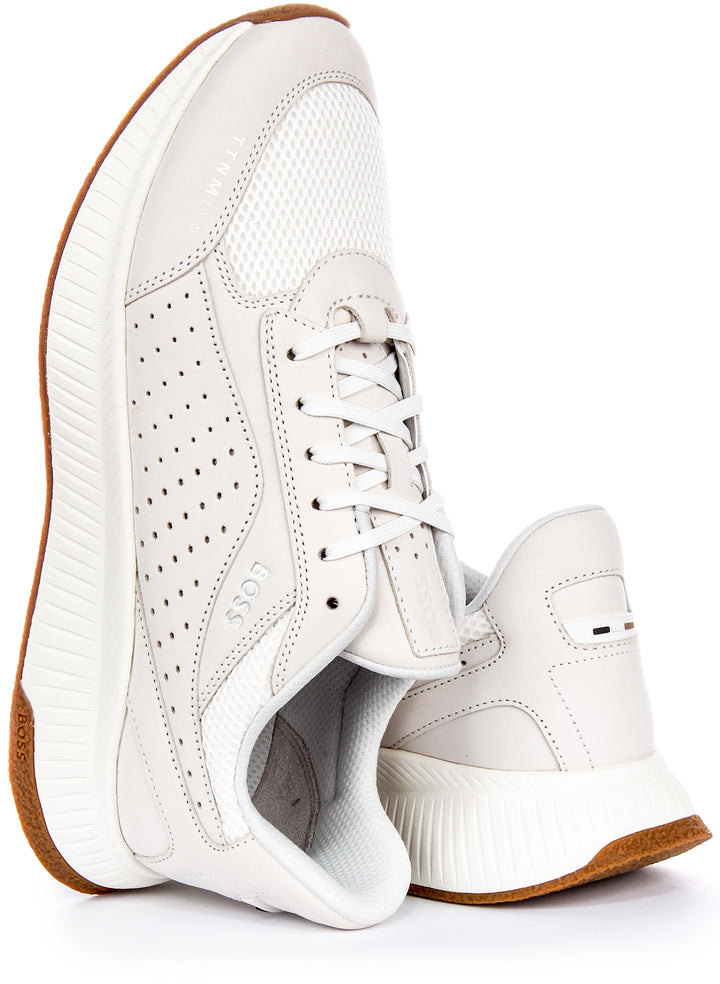 Boss TTNM Evo Runn Nume Logo Design Sneakers Smart Da Uomo In Tessuto In Naturale