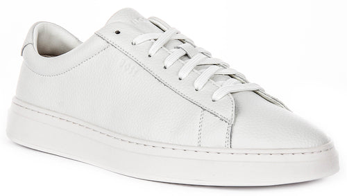 Boss Kieran Tennis Grained Leather In Natural For Men