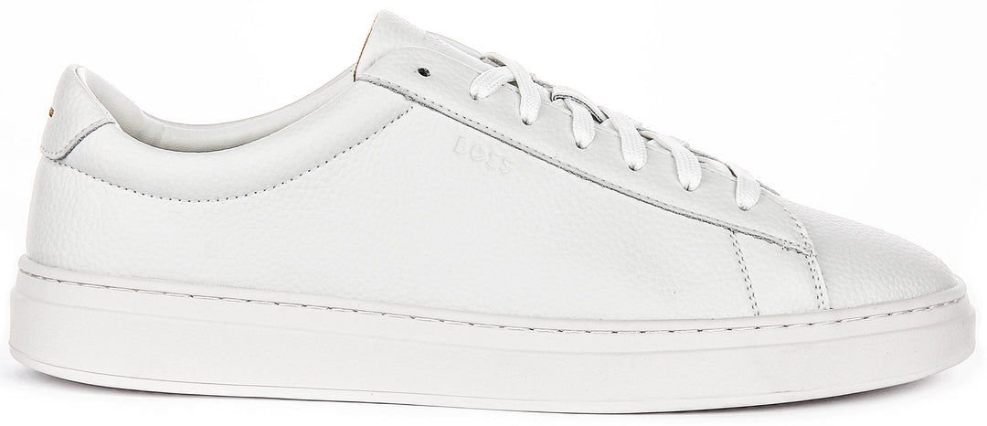 Boss Kieran Tennis Grained Leather In Natural For Men
