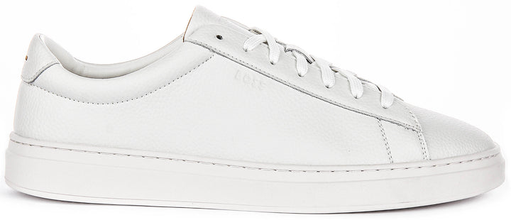 Boss Kieran Tennis Grained Leather In Natural For Men