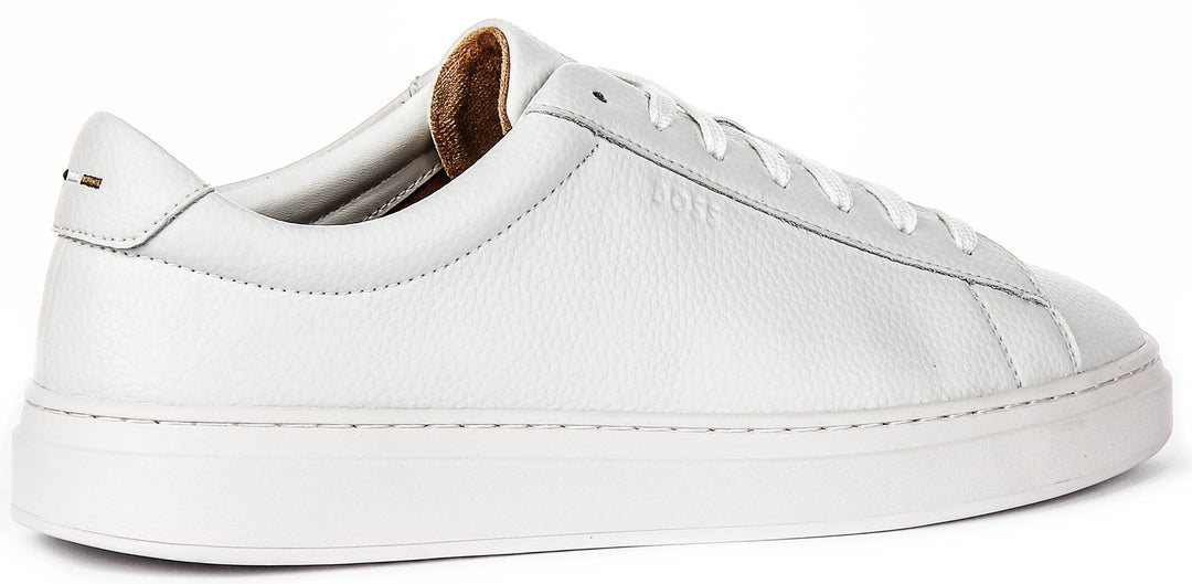 Boss Kieran Tennis Grained Leather In Natural For Men