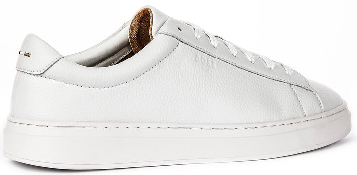 Boss Kieran Tennis Grained Leather In Natural For Men