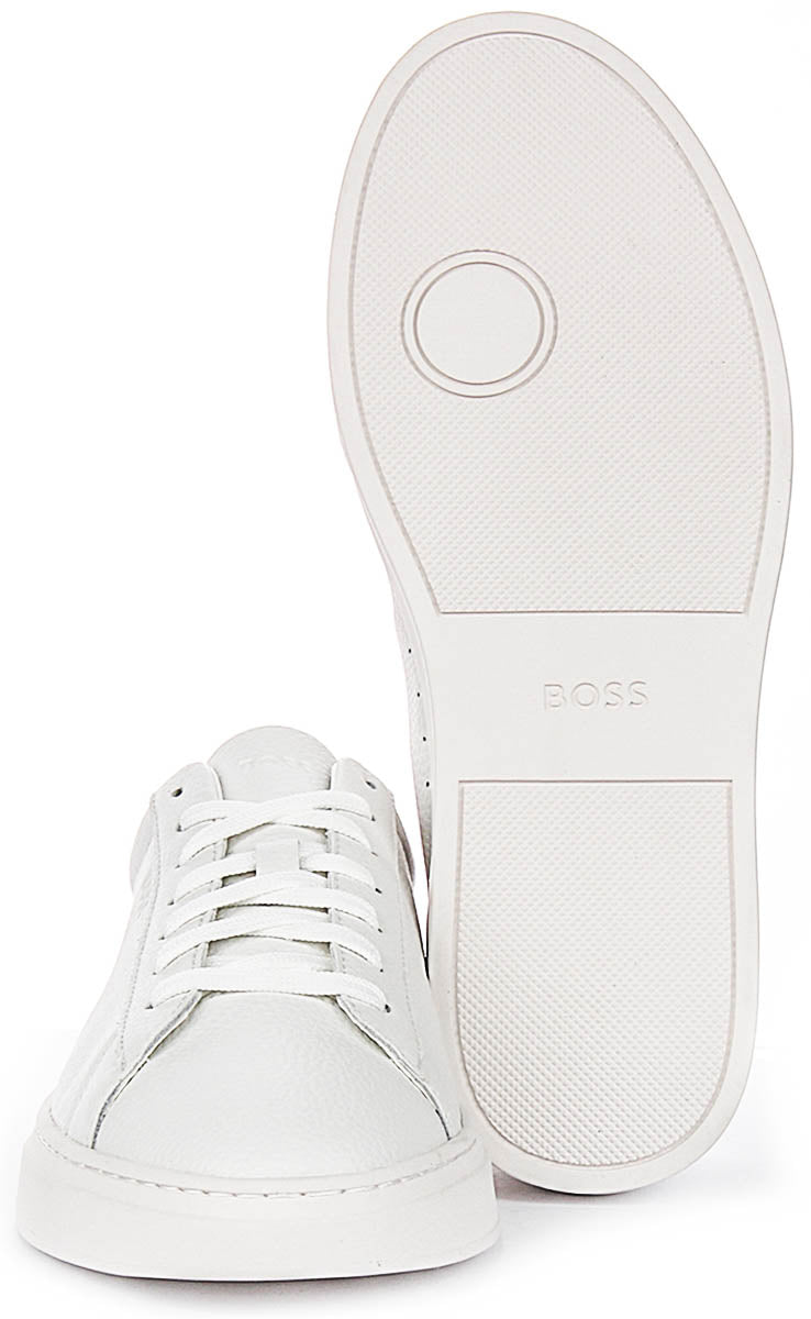 Boss Kieran Tennis Grained Leather In Natural For Men