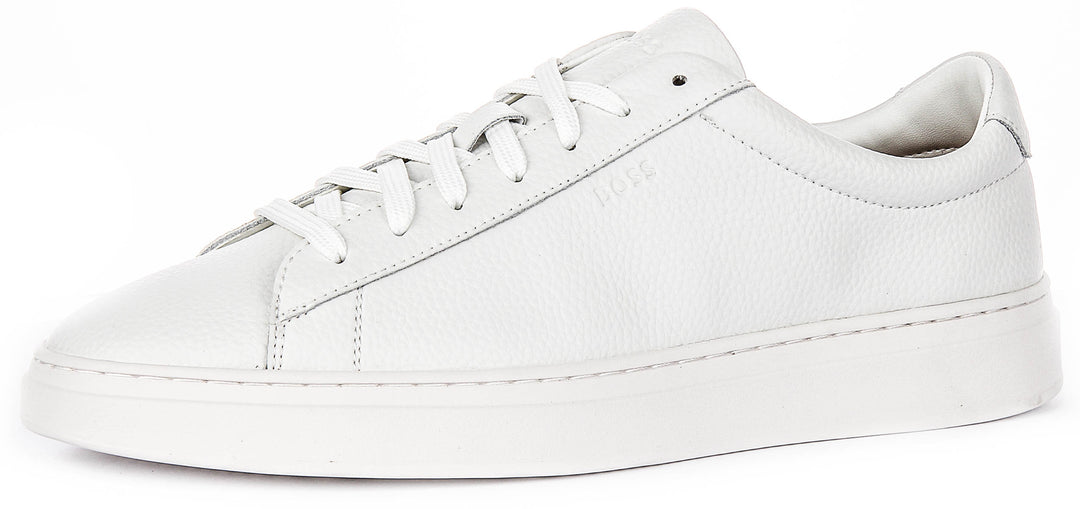 Boss Kieran Tennis Grained Leather In Natural For Men