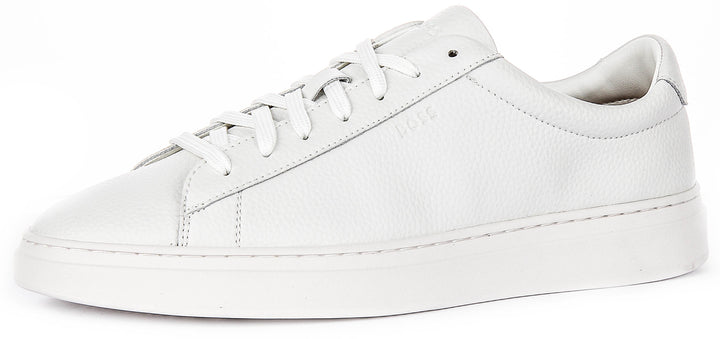 Boss Kieran Tennis Grained Leather In Natural For Men