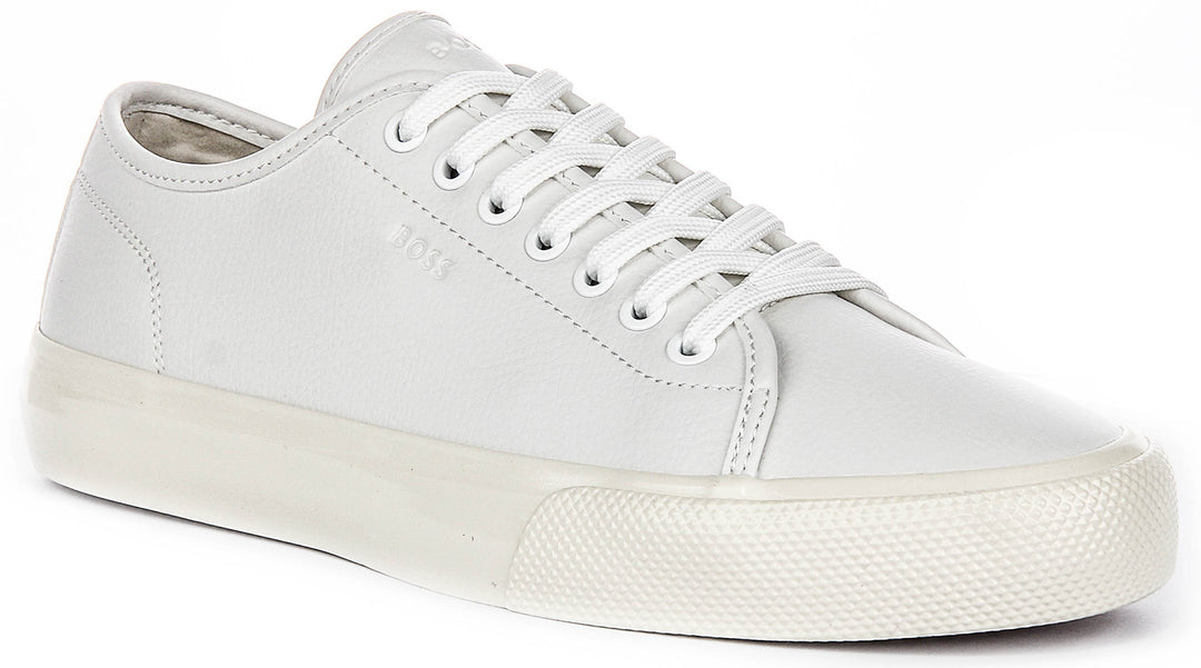 Boss Aiden Tennis In White Leather For Men