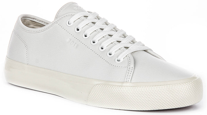 Boss Aiden Tennis In White Leather For Men
