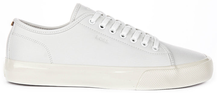 Boss Aiden Tennis In White Leather For Men