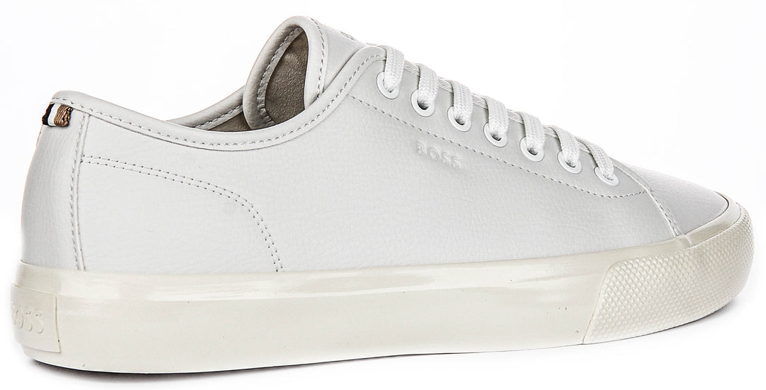 Boss Aiden Tennis In White Leather For Men