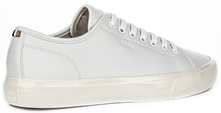 Boss Aiden Tennis In White Leather For Men