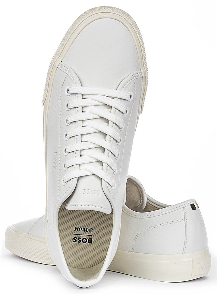 Boss Aiden Tennis In White Leather For Men