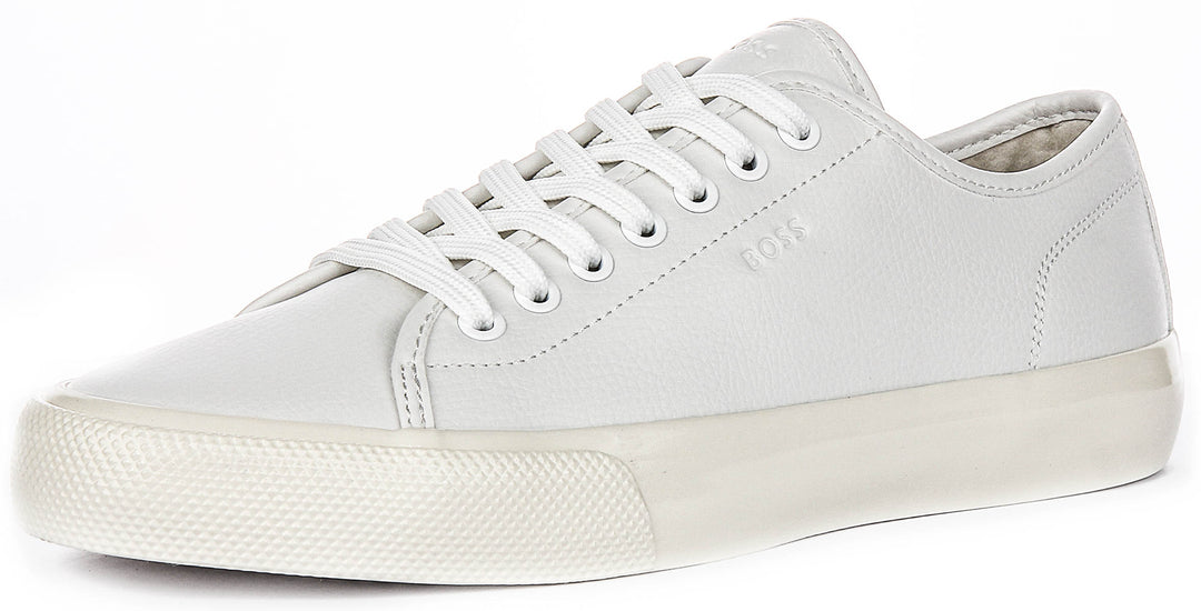 Boss Aiden Tennis In White Leather For Men