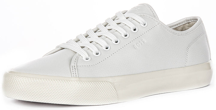 Boss Aiden Tennis In White Leather For Men