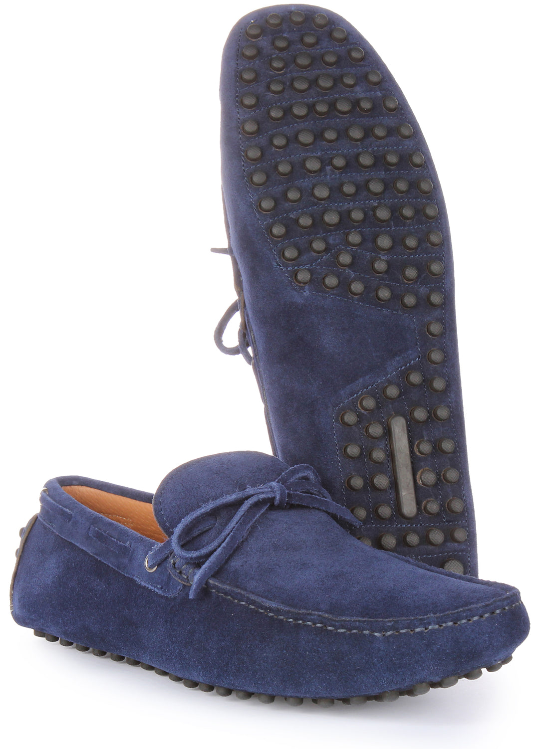 JUSTINREESS Cruz Chaussures de conduite en daim et cuir pour hommes en marine