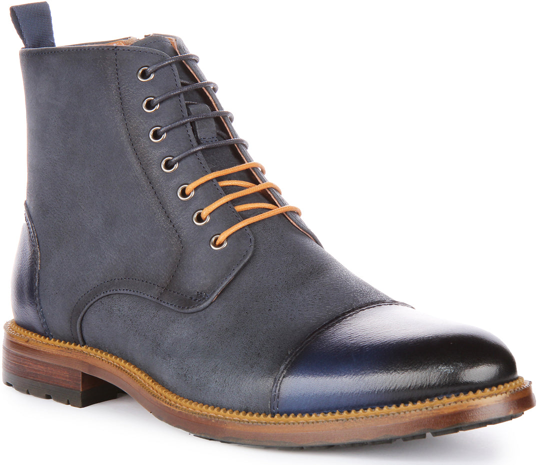Justinreess England Gael Ankle Boots In Navy