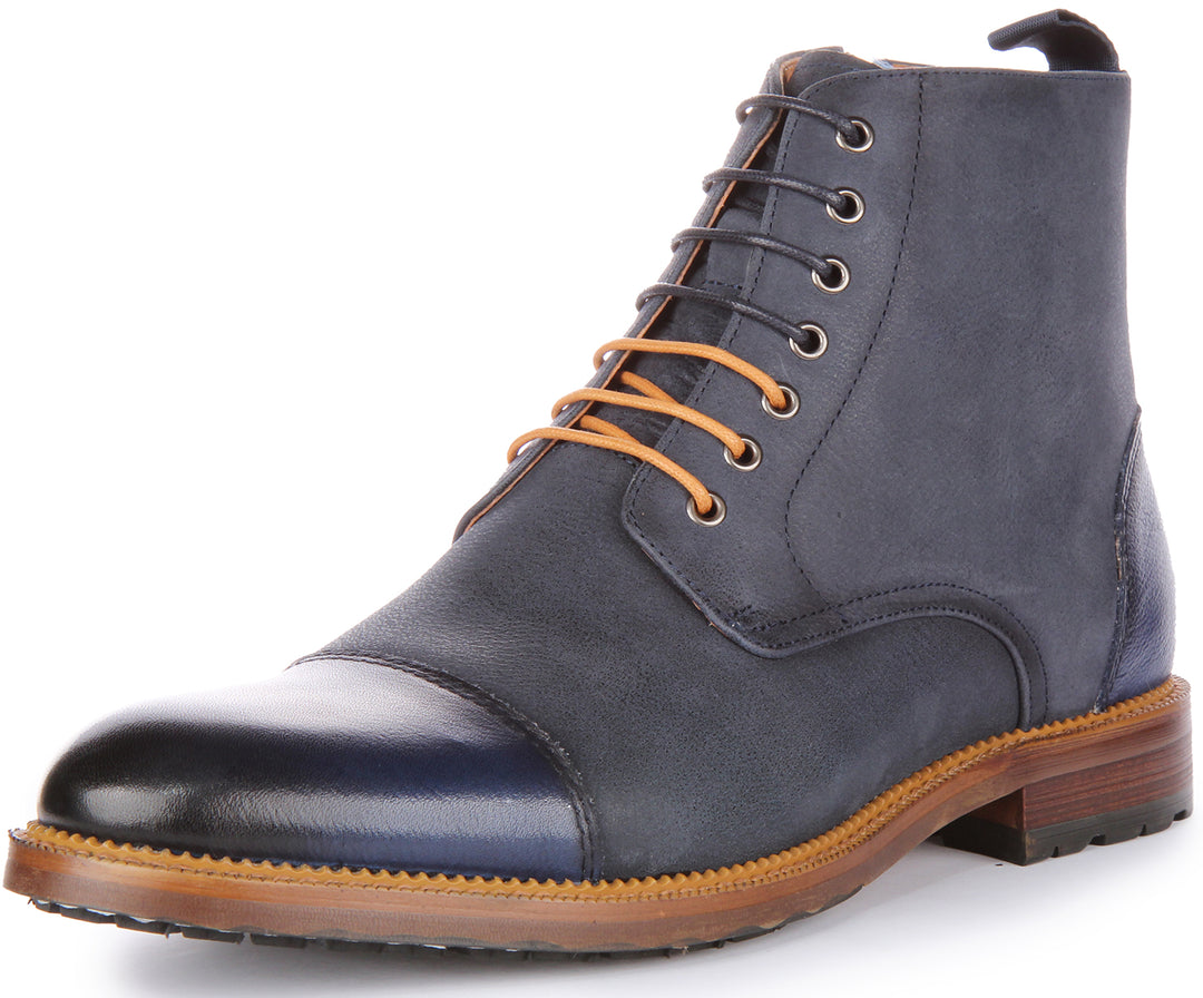 Justinreess England Gael Ankle Boots In Navy