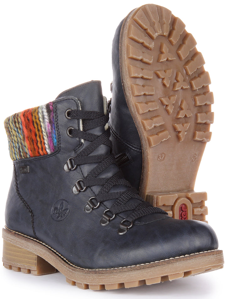 Rieker Z0445-14 In Navy Ankle Boots For Women