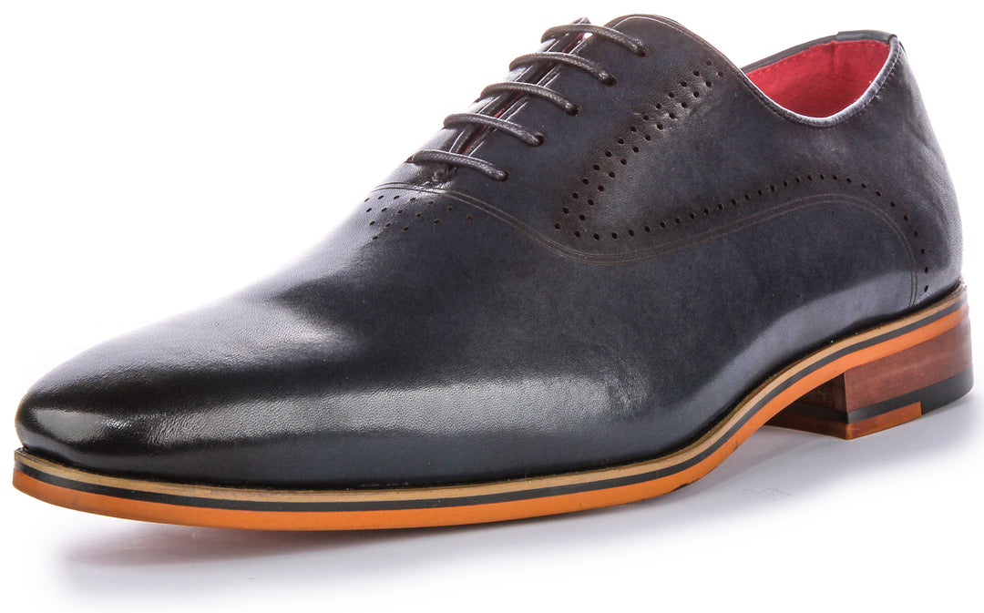 JUSTINREESS Jonah Chaussures oxford en cuir à lacets pour hommes en marine