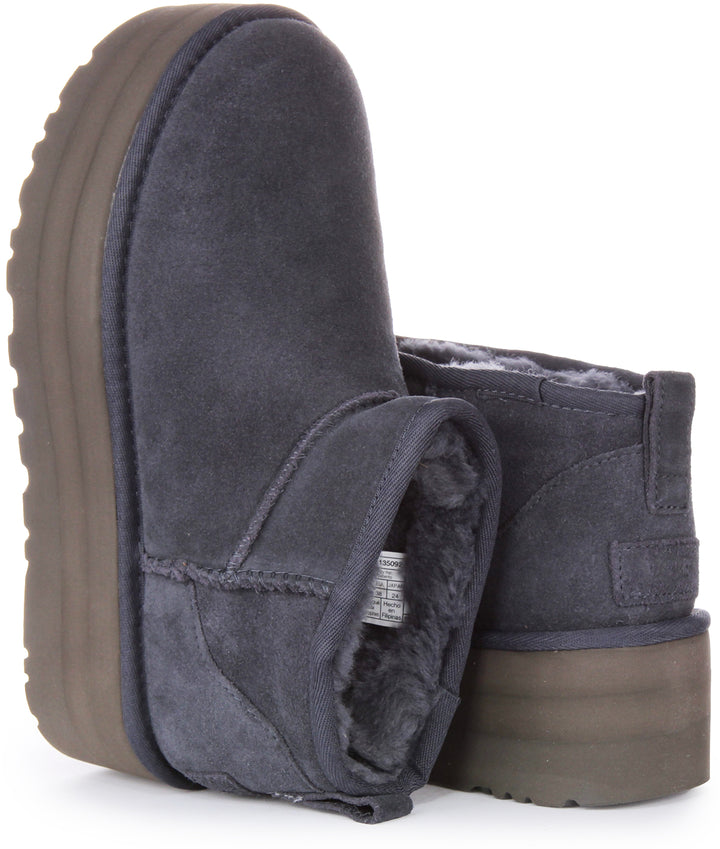 Ugg Classic Ultra Mini Bottes en daim à plateforme pour femmes en marine