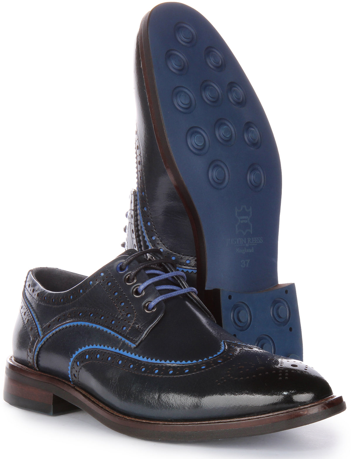 Clarks navy deals brogues womens