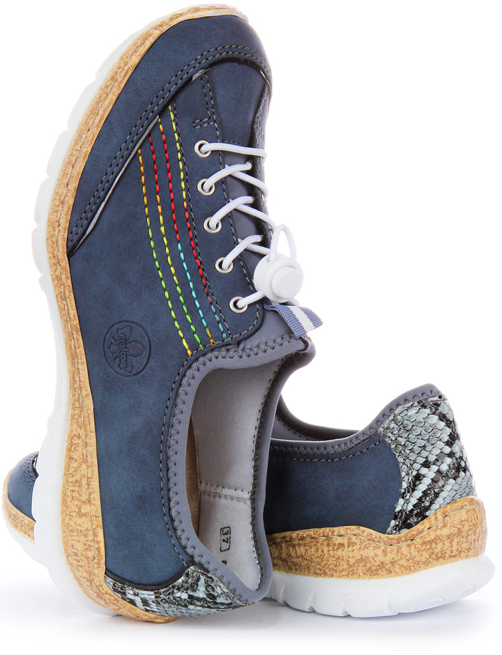 Rieker N42T0-14 Shoe In Navy For Women