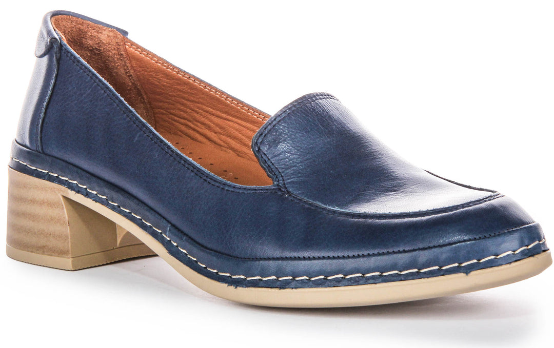 Scarpe in Pelle da Donna Justinreess Penny in Blu Navy