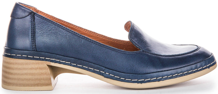 Scarpe in Pelle da Donna Justinreess Penny in Blu Navy